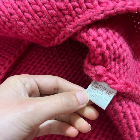 Jones New York Vintage Womens Pink Chunky Knit Oversized Turtleneck NWT Size XL - Picture 5 of 6